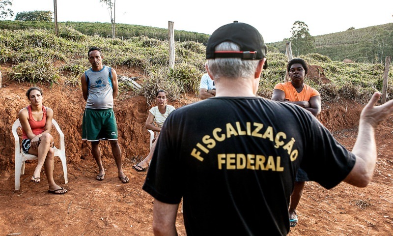 Fiscalização no Brasil de uma plantação de café